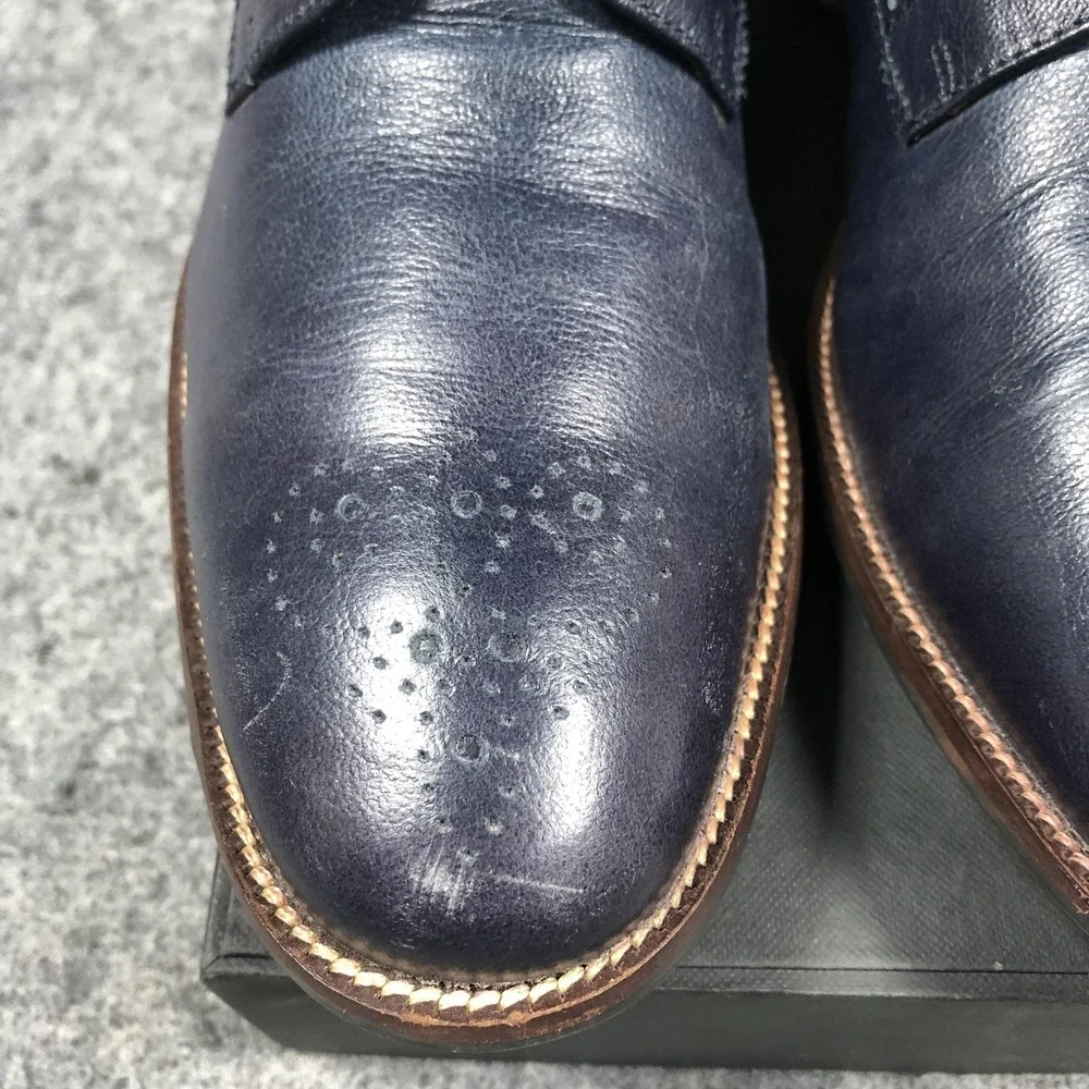Cole Haan Williams Medallion Toe Shoes Mens Size 8.5 Blue Leather Wingtip